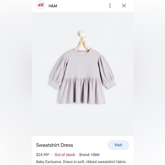 H&M | Ribbed Sweater Dress Organic Cotton Long Sleeved - Picture 10 of 11